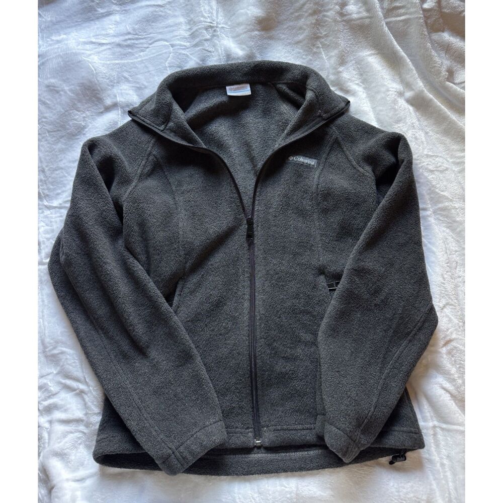 Columbia Womens Gray Full Zip Fleece Jacket Outdoor Hiking XS